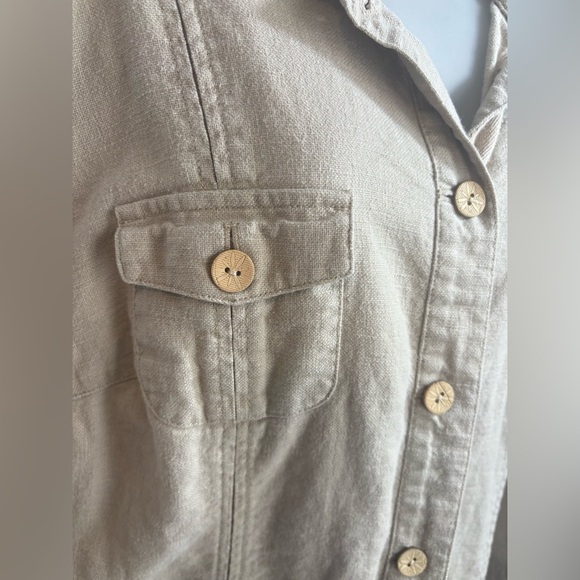 Sigrid Olsen Linen Chore Jacket Size 14 0350 - Picture 2 of 10